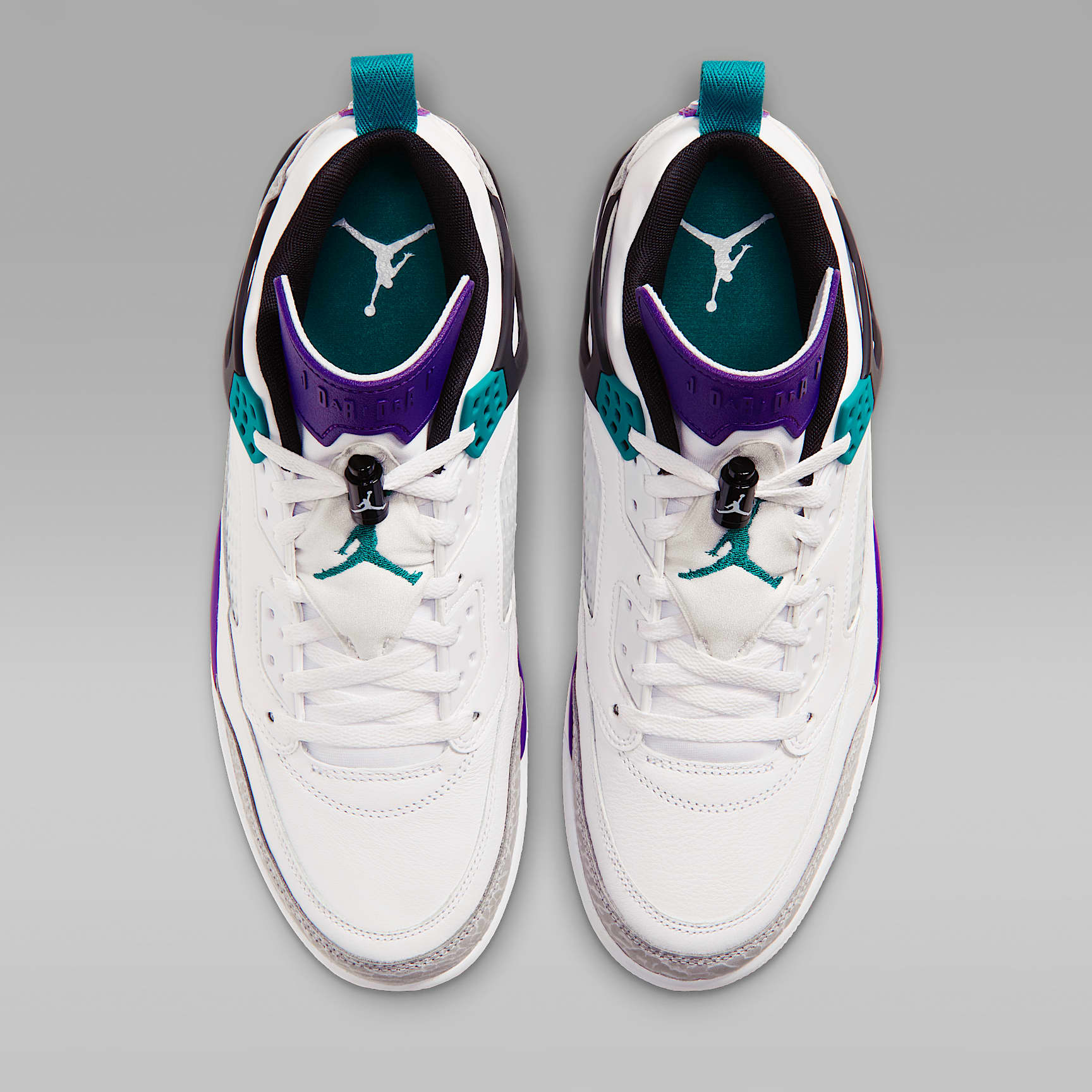 Jordan Spizike Low Herrenschuh – Weiß/Court Purple/Light Smoke Grey/Rio Teal