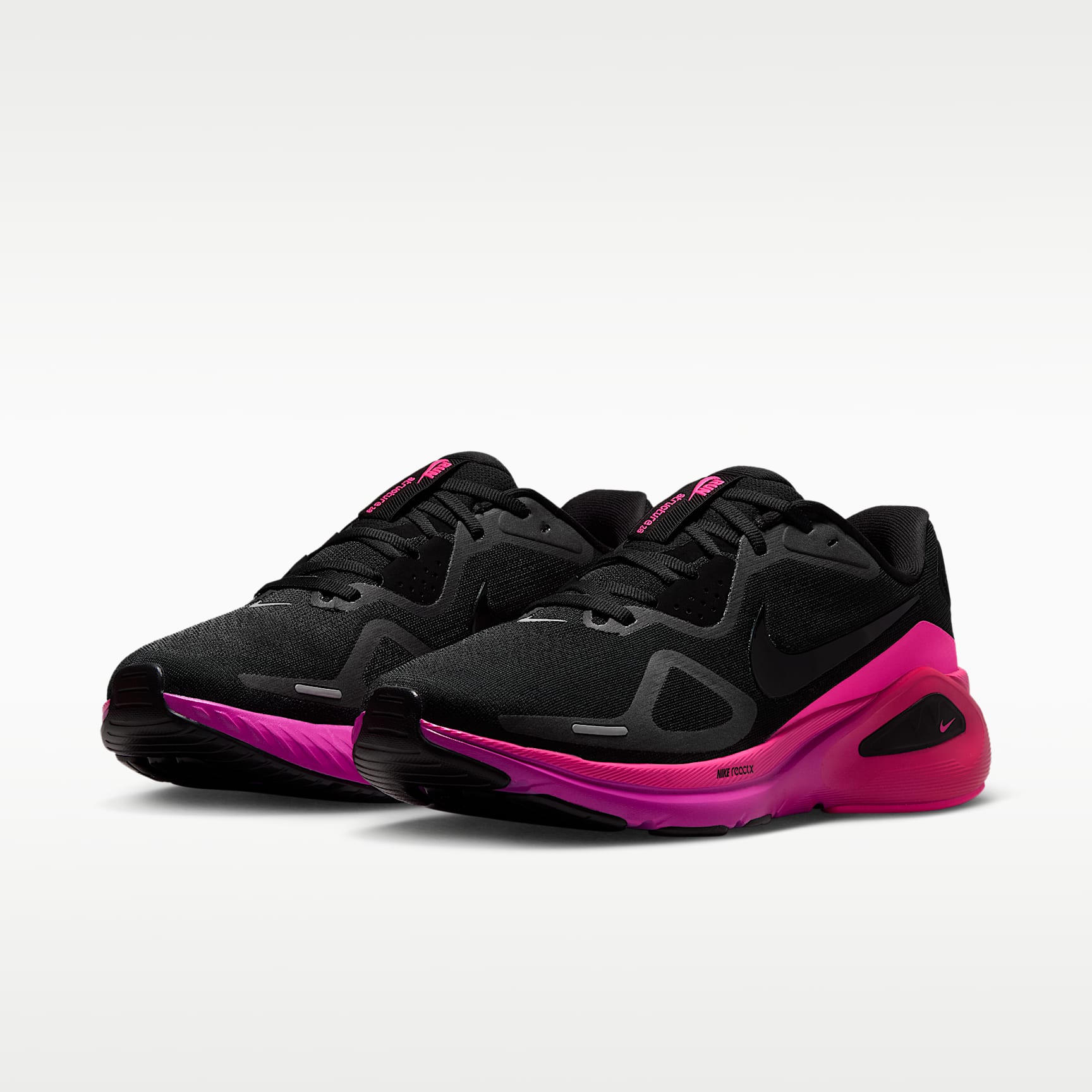Nike Structure 26 Straßenlaufschuh (Damen) – Schwarz/Hyper Pink/Laser Crimson/Schwarz