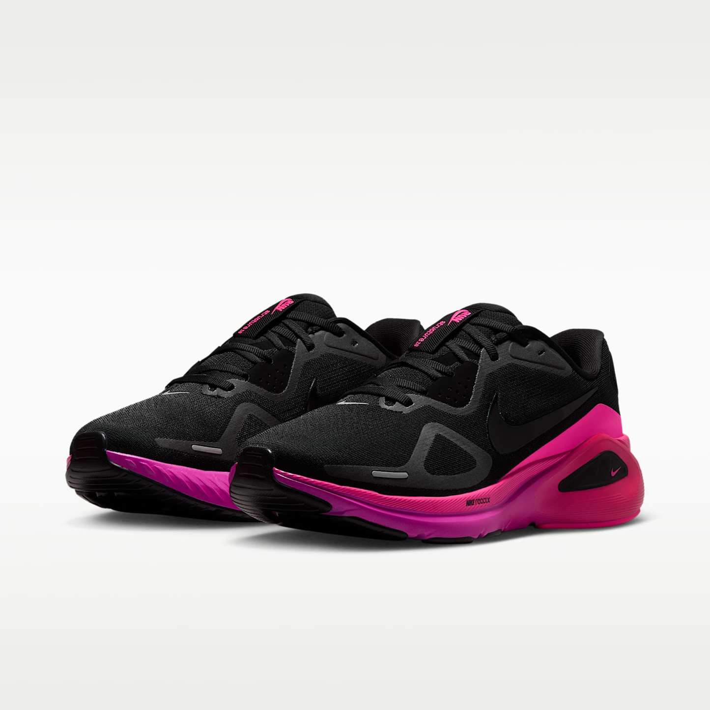 Nike Structure 26 Straßenlaufschuh (Damen) – Schwarz/Hyper Pink/Laser Crimson/Schwarz