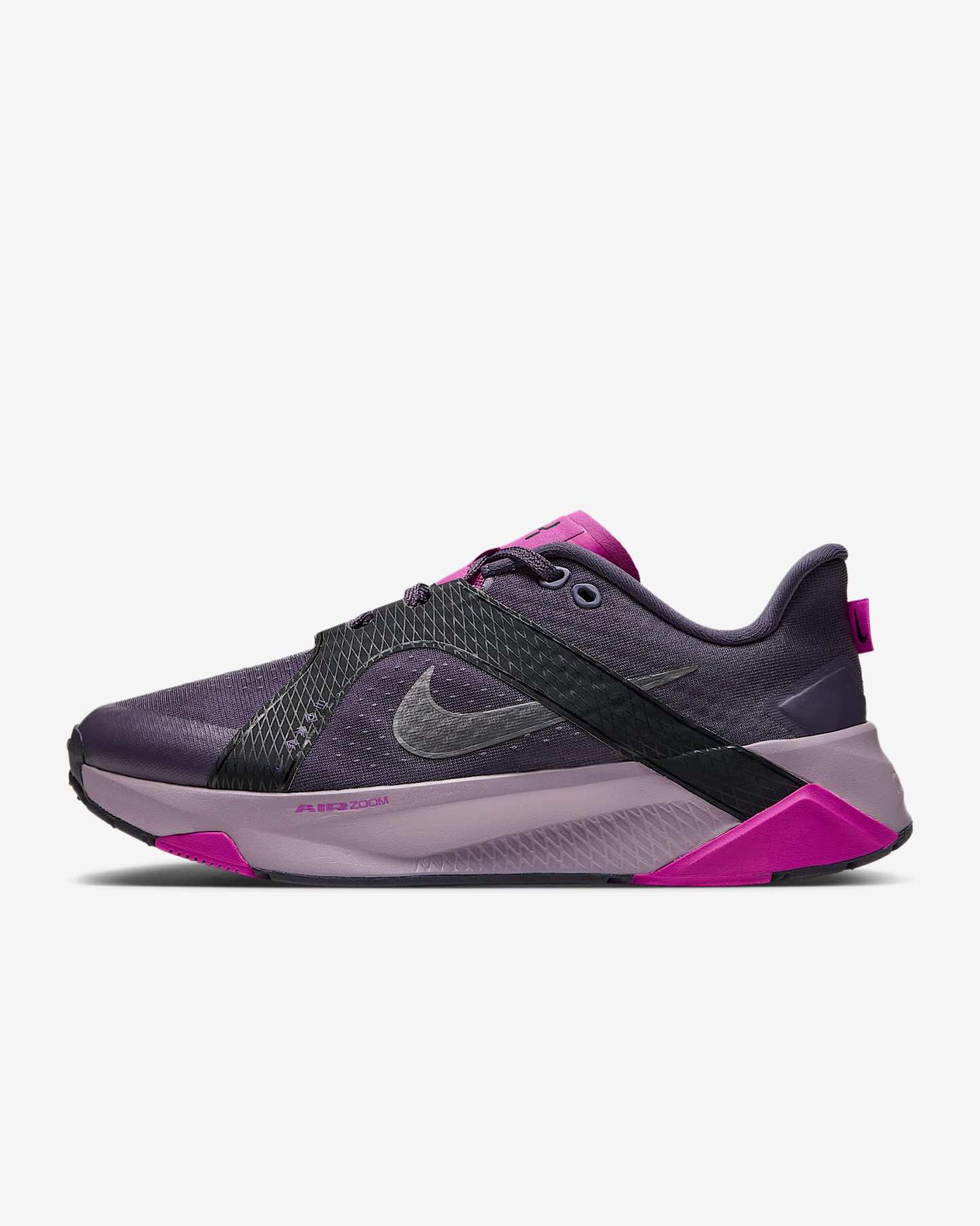 Nike Hybrid RN Trainingsschuh (Damen) – Dark Raisin/Schwarz/Fuchsia Blast/Metallic Dark Grey