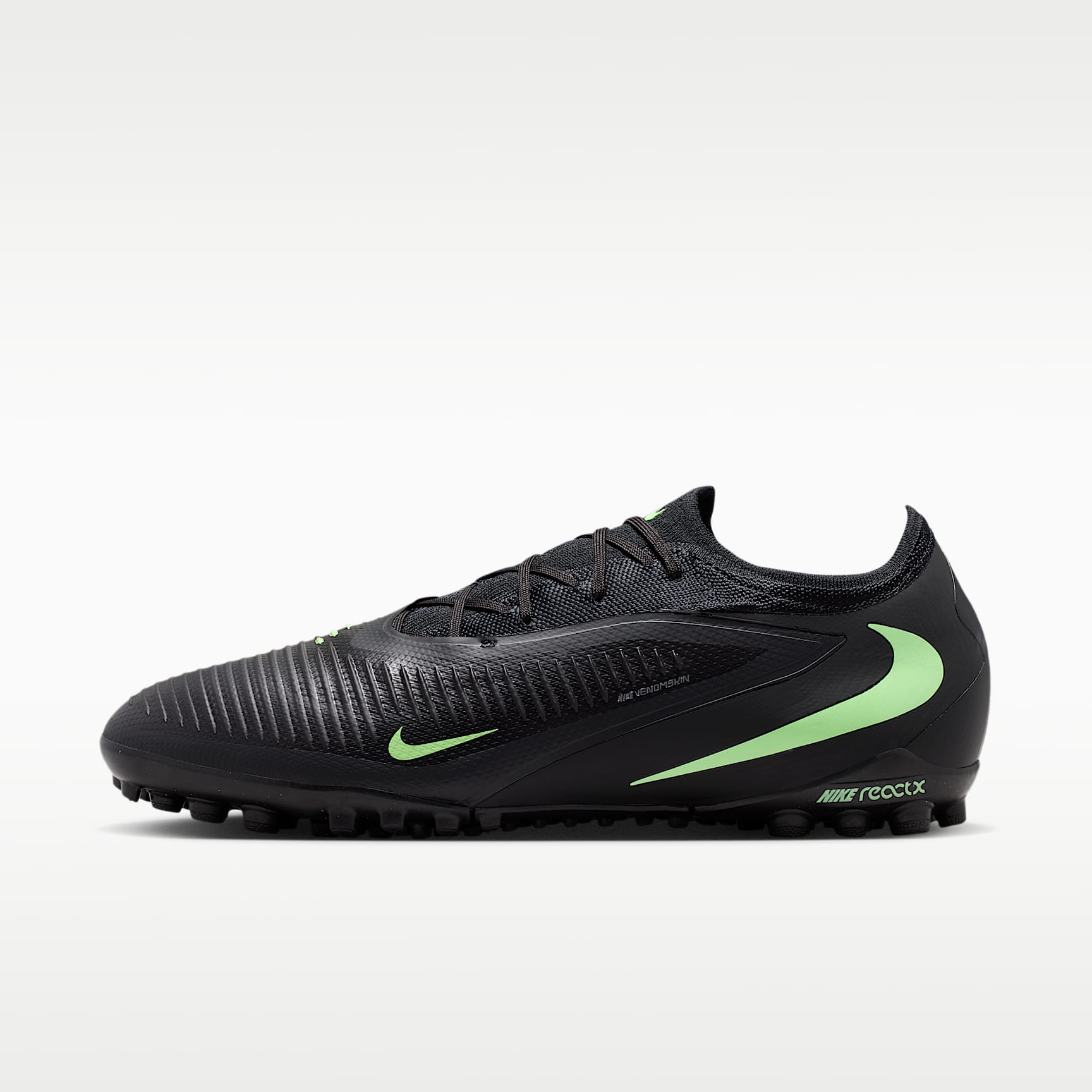Nike Phantom 6 Low Pro Fußballschuh für Turf – Schwarz/Schwarz/Illusion Green