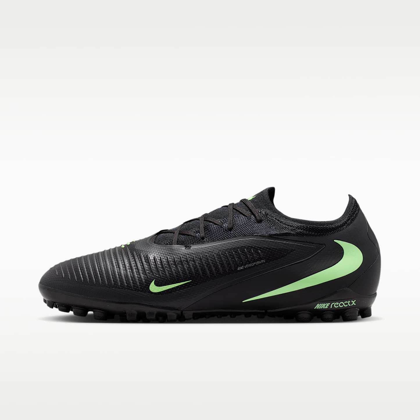 Nike Phantom 6 Low Pro Fußballschuh für Turf – Schwarz/Schwarz/Illusion Green