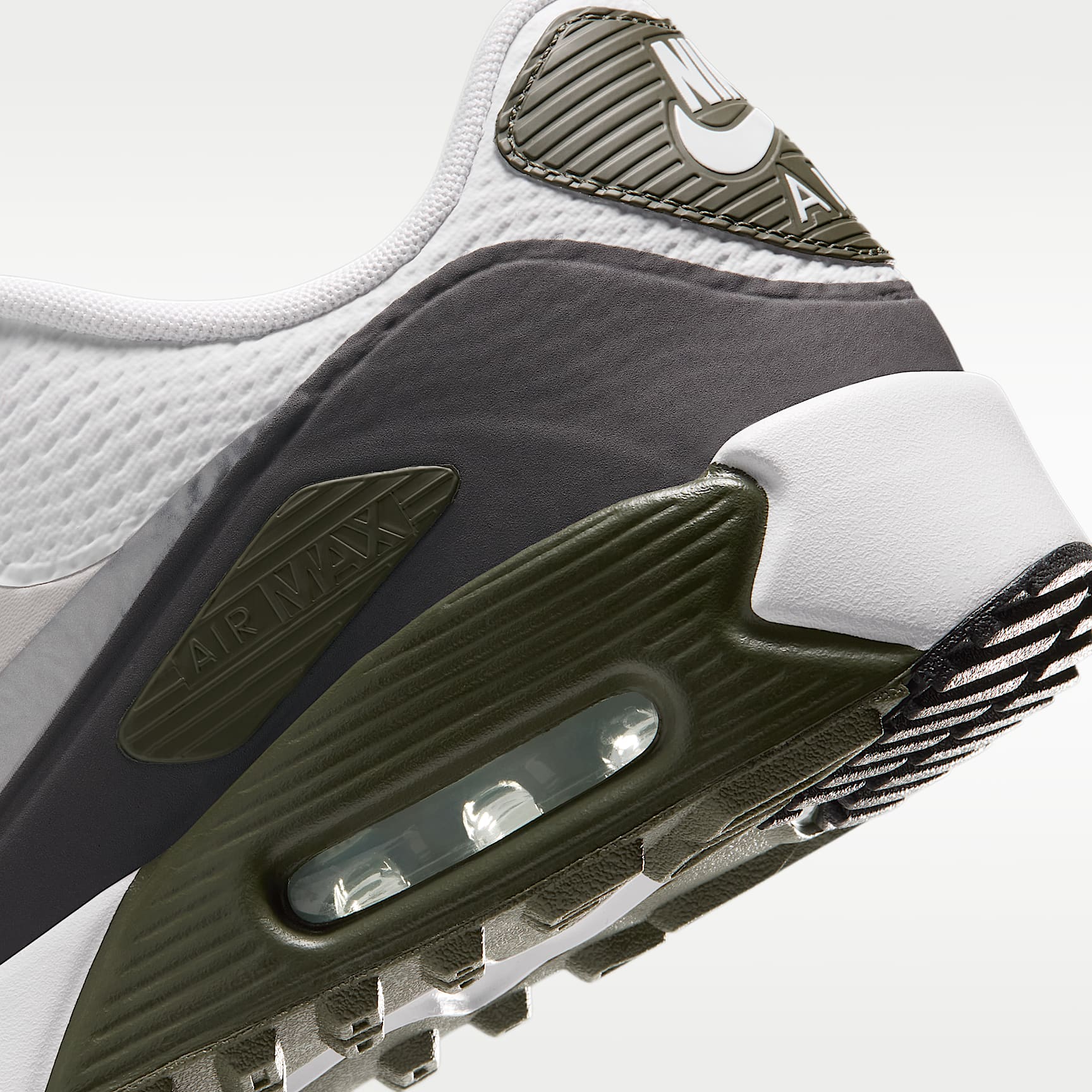 Nike Air Max 90 G Golfschuh – Weiß/Medium Olive/Vast Grey/Metallic Silver