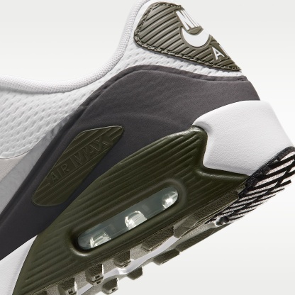 Nike Air Max 90 G Golfschuh – Weiß/Medium Olive/Vast Grey/Metallic Silver