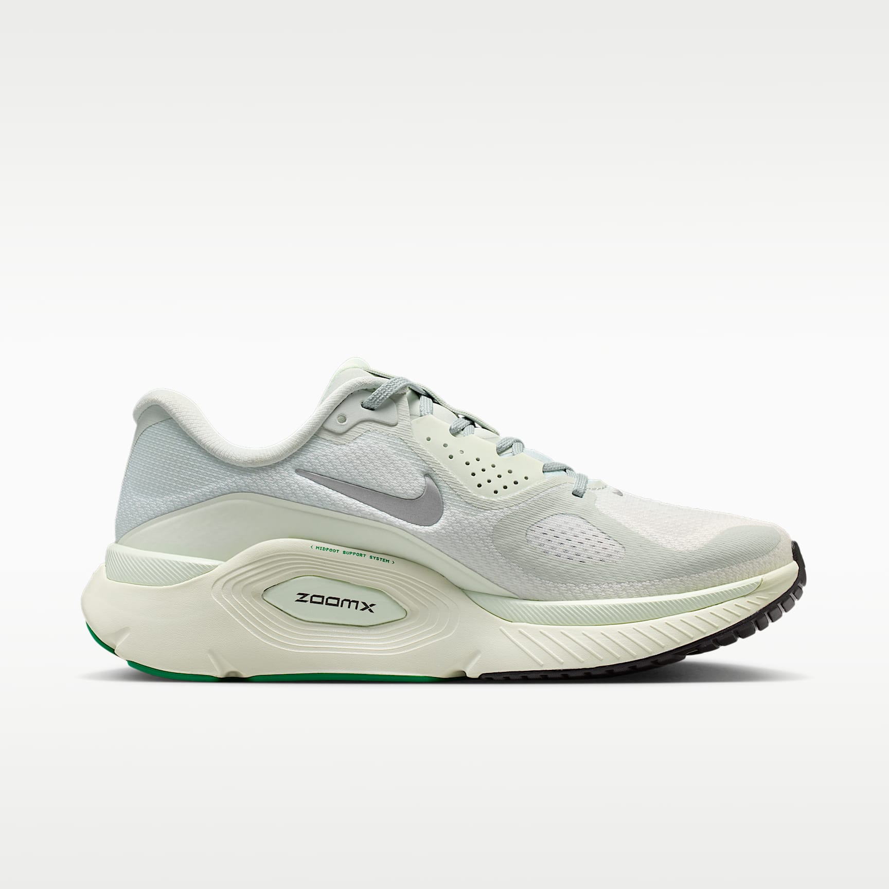 Nike Structure Plus Straßenlaufschuh (Damen) – Light Silver/Coconut Milk/Barely Green/Metallic Silver
