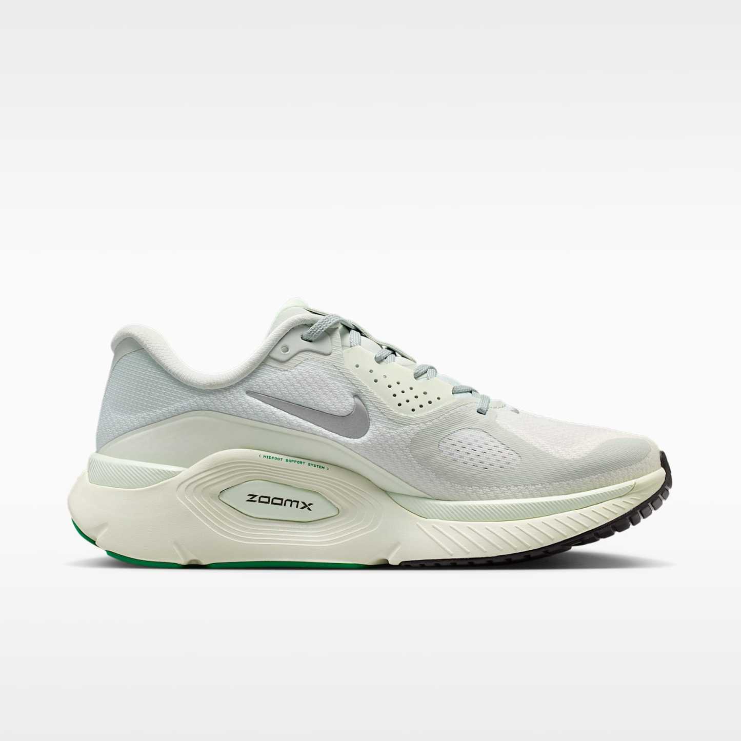 Nike Structure Plus Straßenlaufschuh (Damen) – Light Silver/Coconut Milk/Barely Green/Metallic Silver