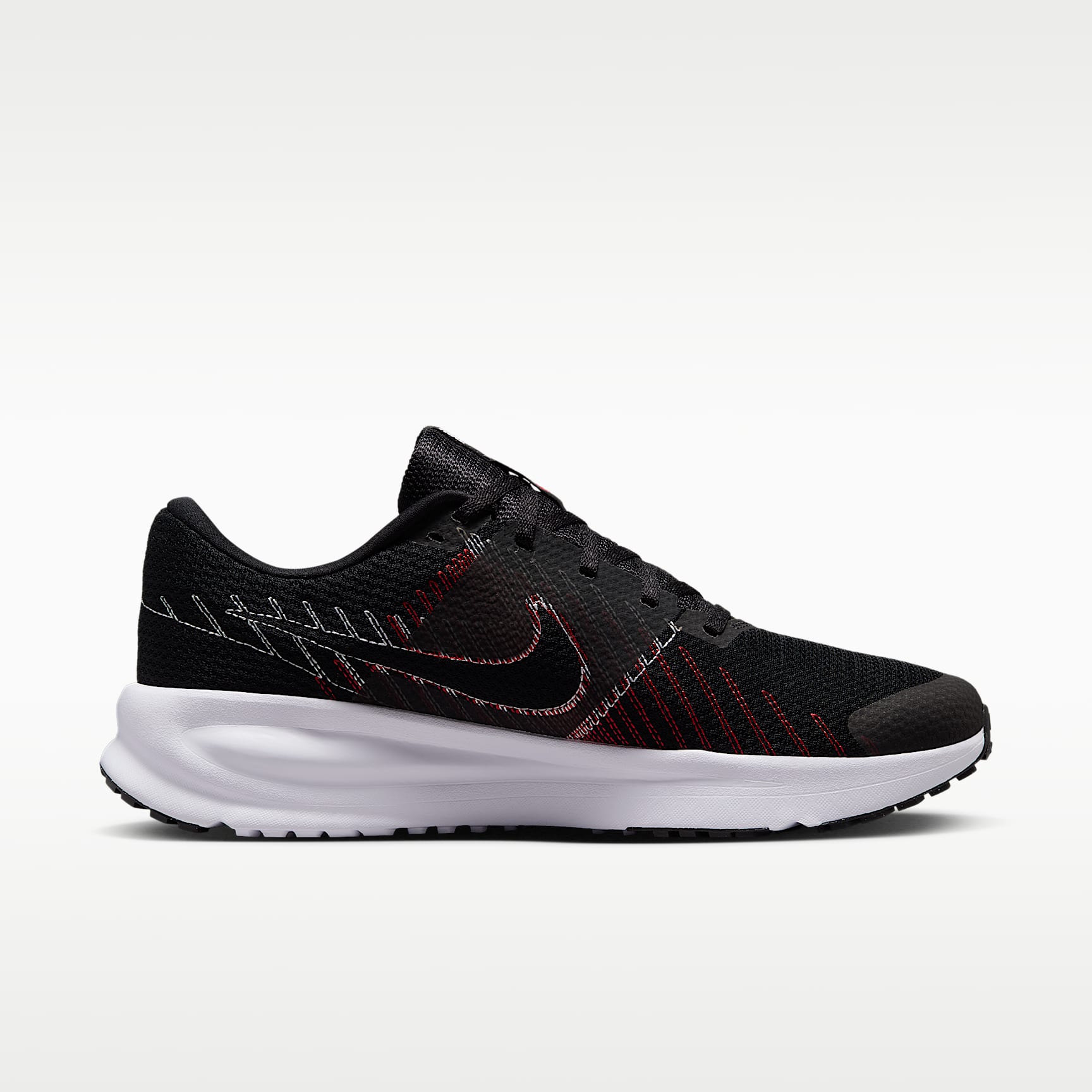 Nike Run Defy Straßenlaufschuh (Herren) – Schwarz/University Red/Weiß/Cool Grey