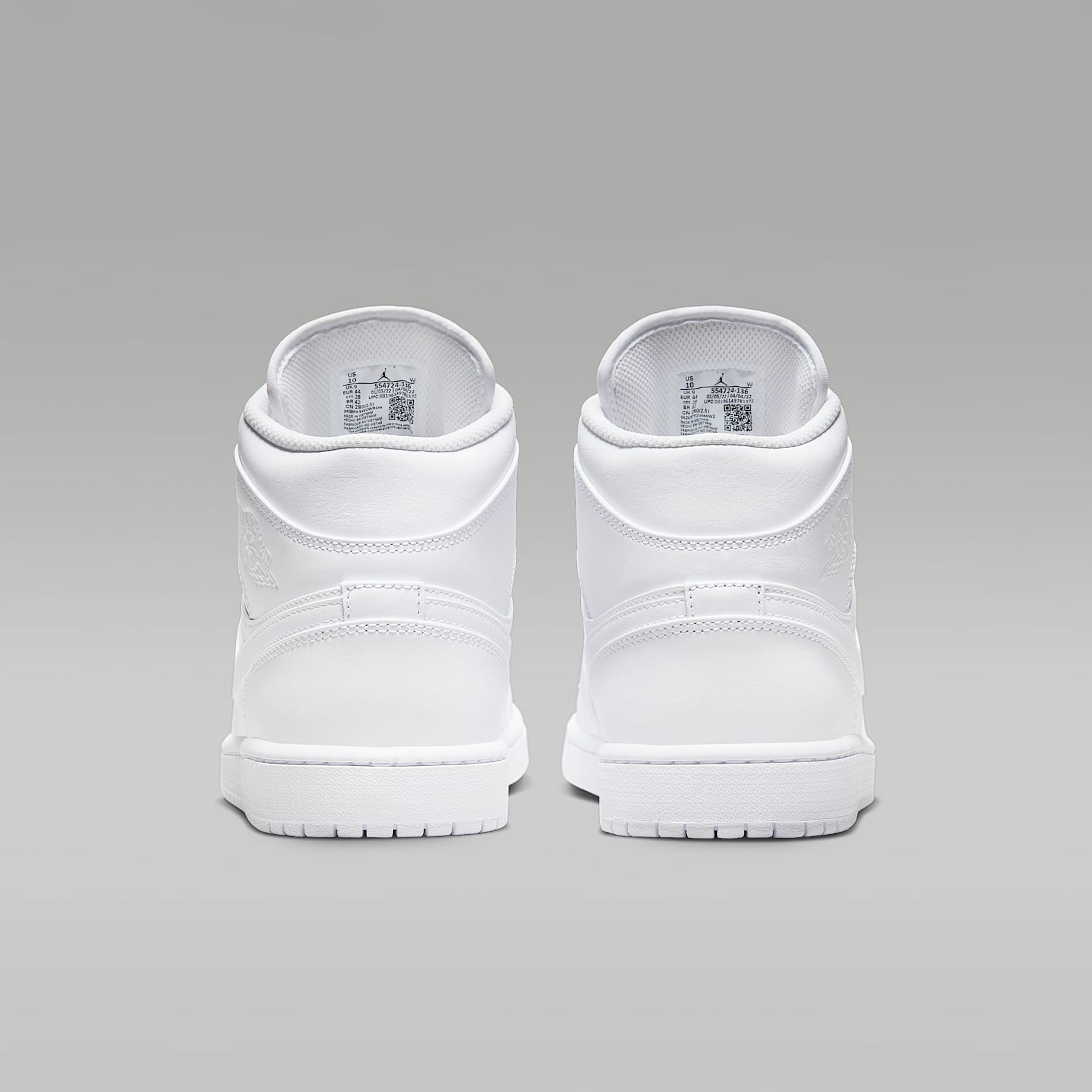 Air Jordan 1 Mid Schuh (Herren) – Weiß/Weiß/Weiß