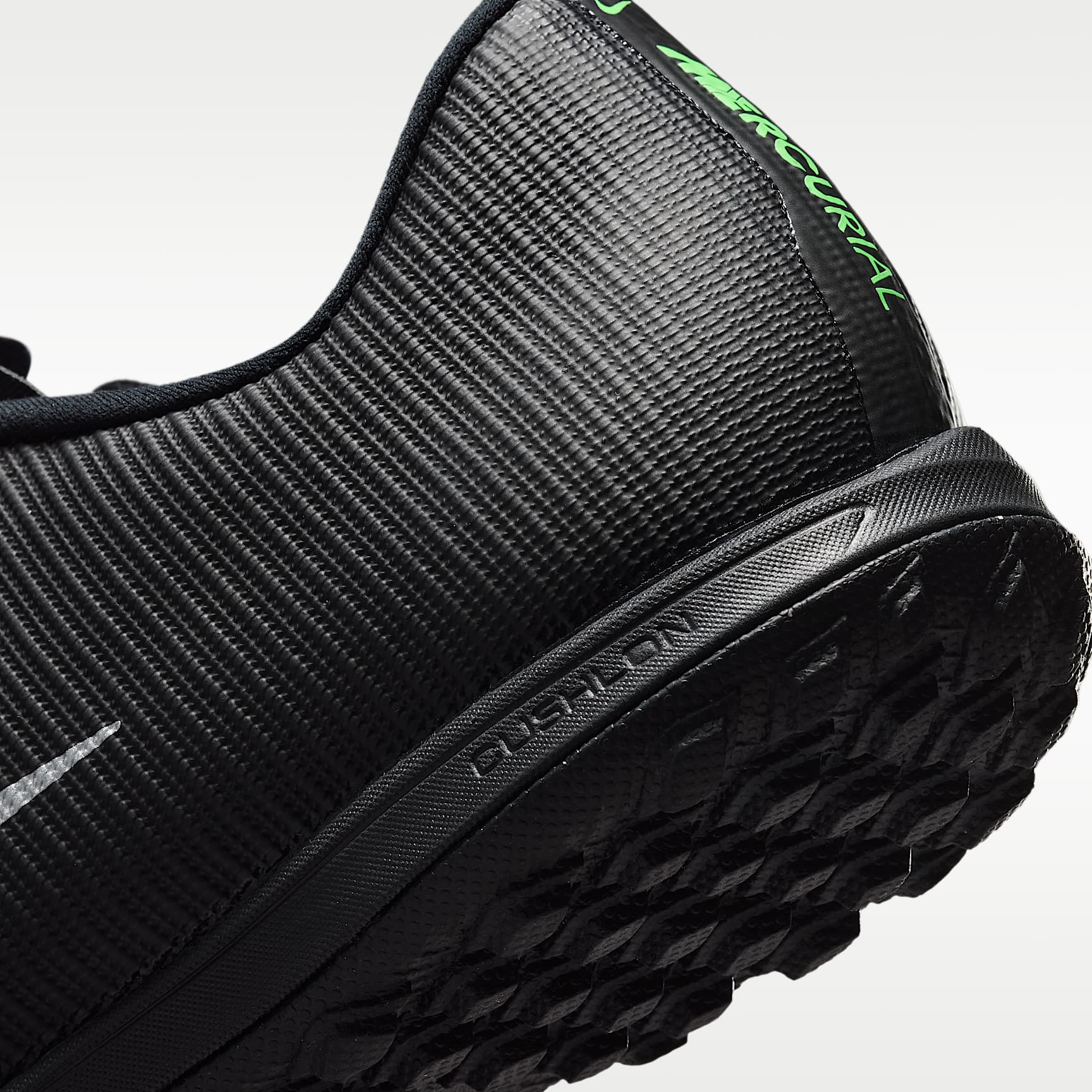 Nike Mercurial Vapor 17 Academy Low-Top-Fußballschuh für Turf – Schwarz/Schwarz/Illusion Green
