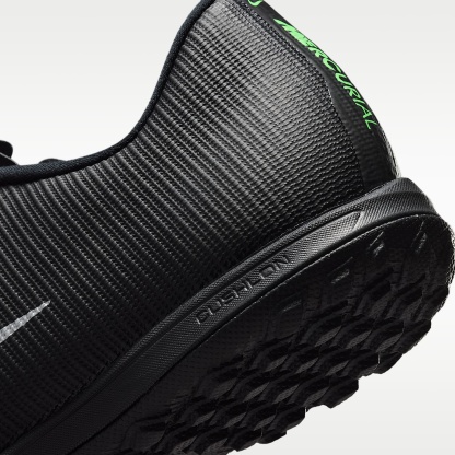 Nike Mercurial Vapor 17 Academy Low-Top-Fußballschuh für Turf – Schwarz/Schwarz/Illusion Green