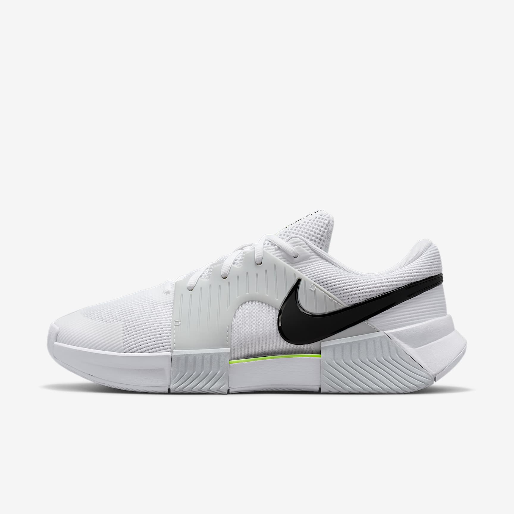 Nike GP Challenge 1.5 Hartplatz-Tennisschuh (Herren) – Weiß/Pure Platinum/Volt/Schwarz