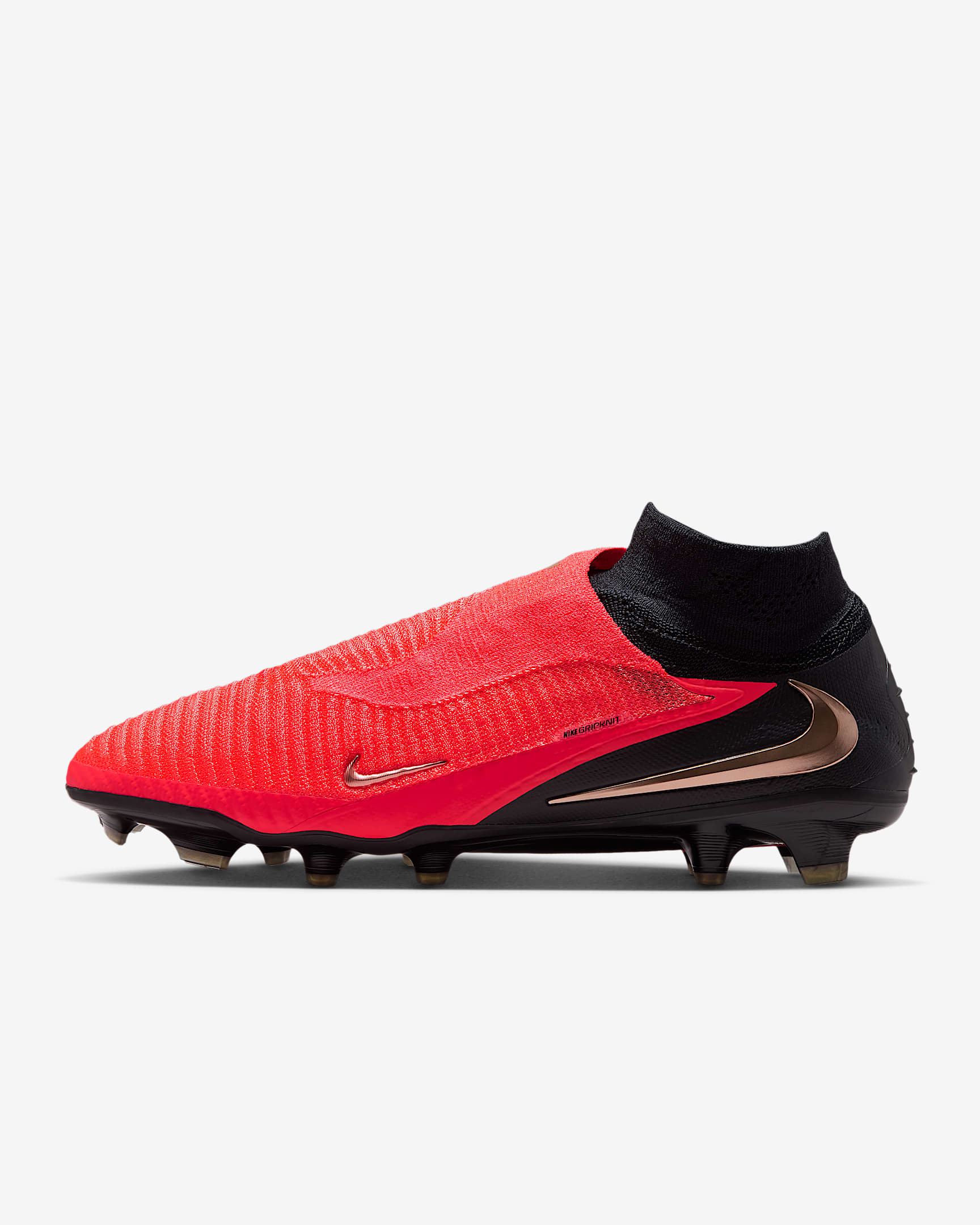 Nike Phantom 6 High Elite Fußballschuh für normalen Rasen – Bright Crimson/Bright Crimson/Schwarz