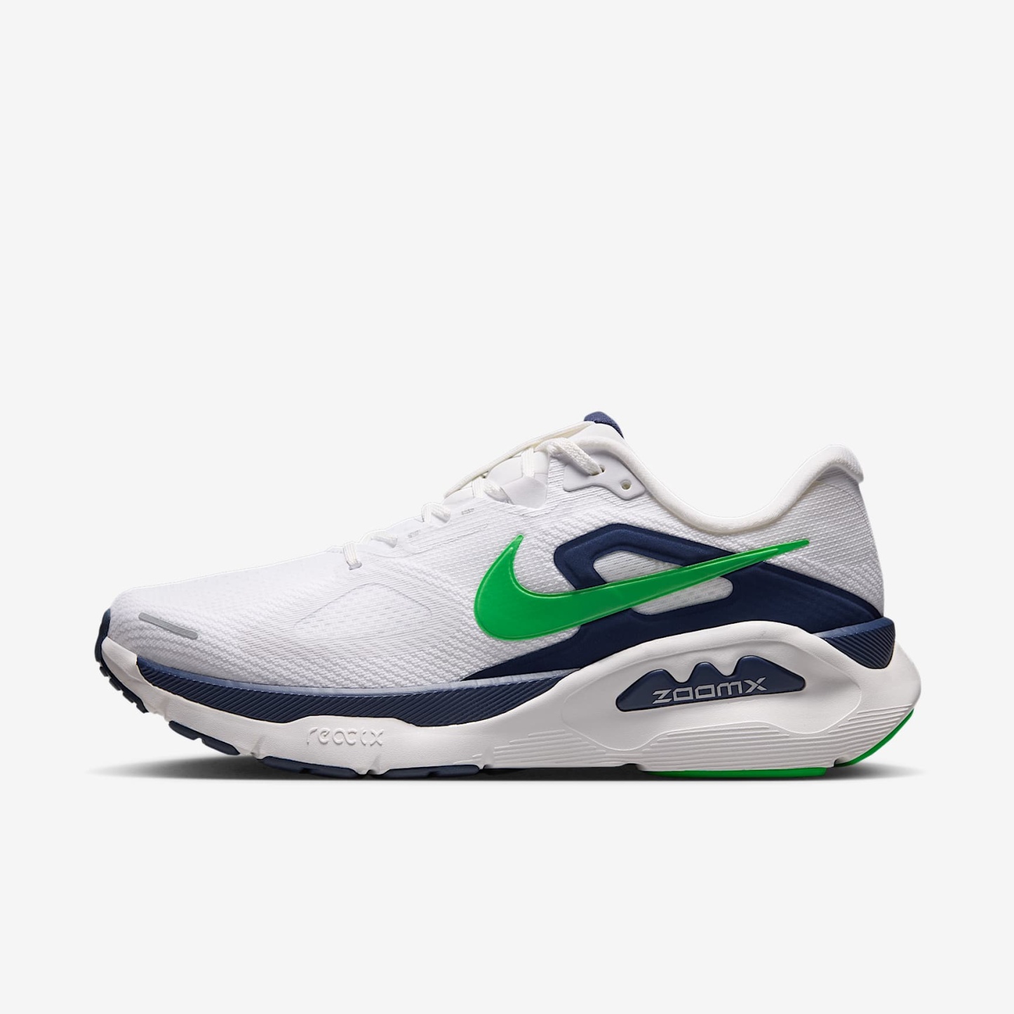 Nike Structure Plus Straßenlaufschuh (Herren) – Weiß/Midnight Navy/Summit White/Green Spark
