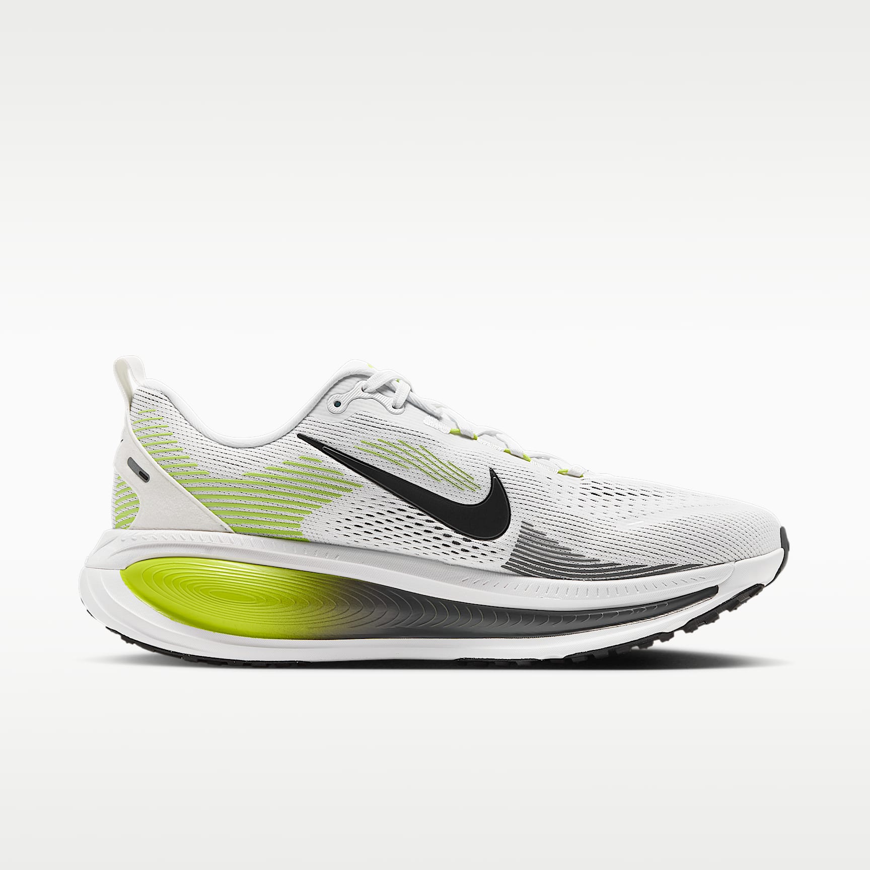 Nike Vomero 18 Straßenlaufschuh (Herren) – Weiß/Lemon Venom/Dark Grey/Schwarz