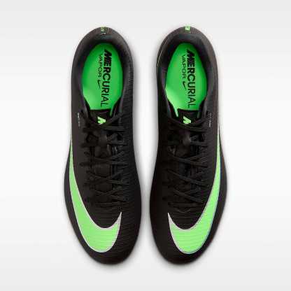 Nike Mercurial Vapor 17 Academy Low-Top-Fußballschuh für weichen Rasen – Schwarz/Schwarz/Illusion Green