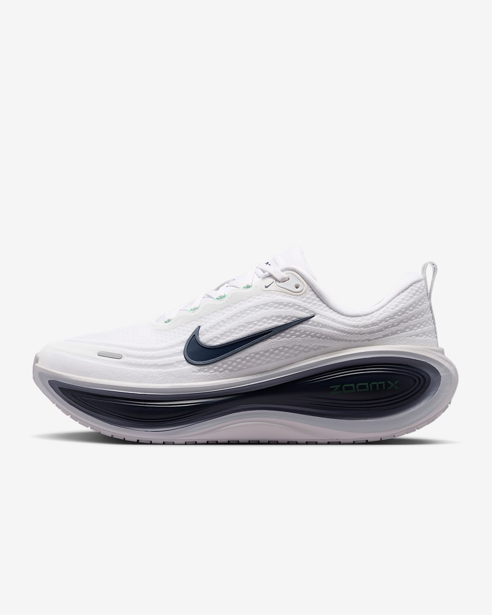 Nike Vomero Plus Straßenlaufschuh (Herren) – Weiß/Green Spark/World Indigo/Midnight Navy