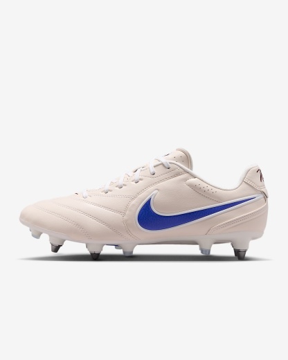 Nike Tiempo Ligera Pro Low-Top-Fußballschuh für weichen Rasen – Chalk/Weiß/Racer Blue