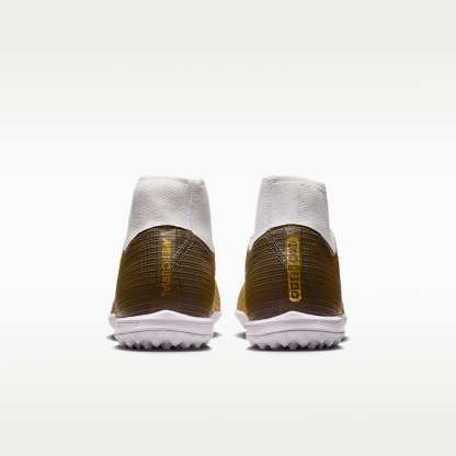 Nike Mercurial Superfly 11 Academy „Kylian Mbappé“ High-Top-Fußballschuh für Turf – Metallic Gold/Green Glow