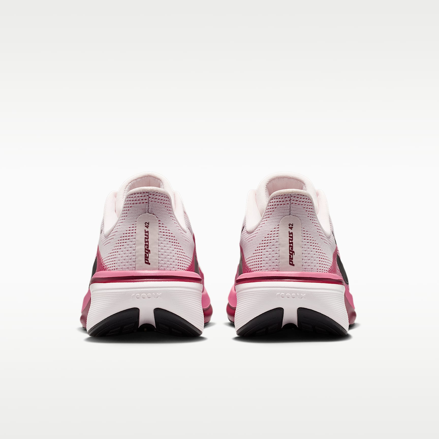 Nike Pegasus 42 Straßenlaufschuh (Damen) – Pearl Pink/Peony/Team Crimson/Schwarz