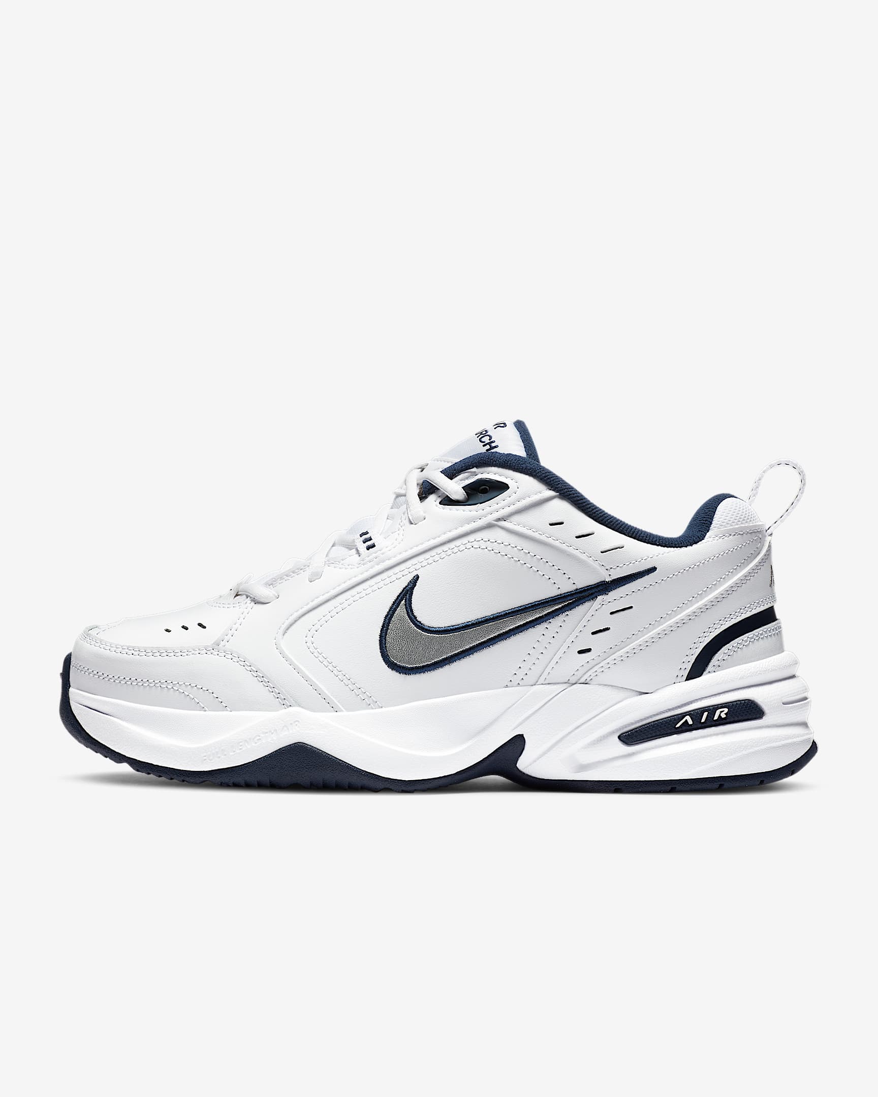 Nike Air Monarch IV Workout-Schuh für Herren – Weiß/Metallic Silver