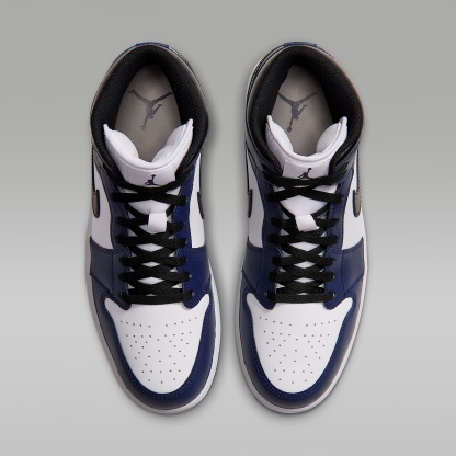 Air Jordan 1 Mid Herrenschuh – Weiß/College Navy/Weiß/Tech Grey