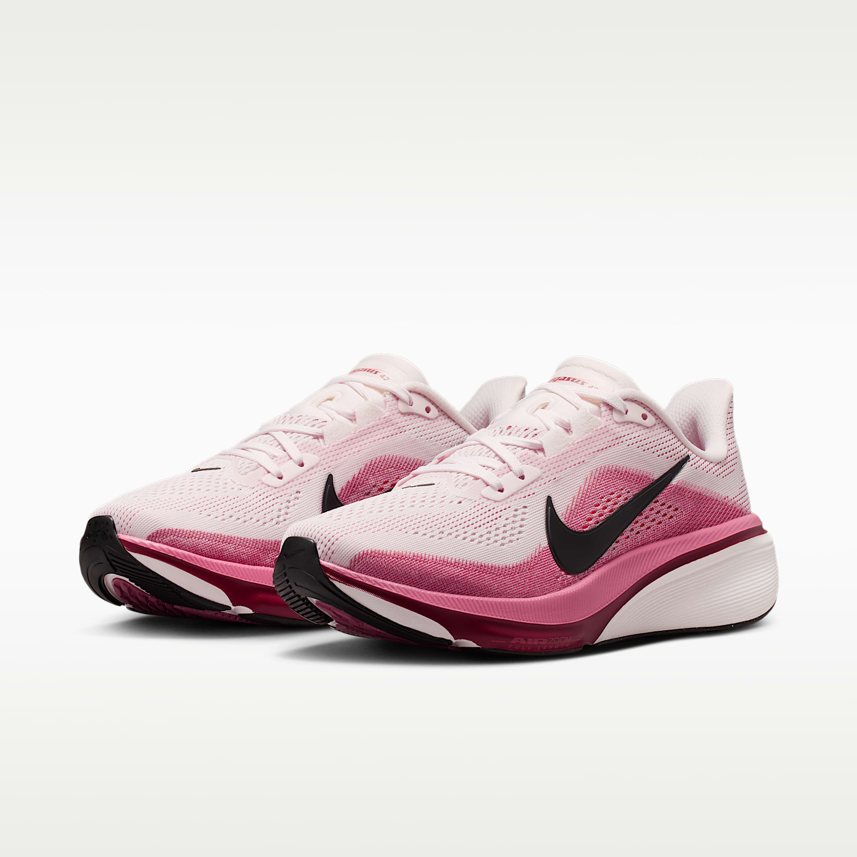 Nike Pegasus 42 Straßenlaufschuh (Damen) – Pearl Pink/Peony/Team Crimson/Schwarz