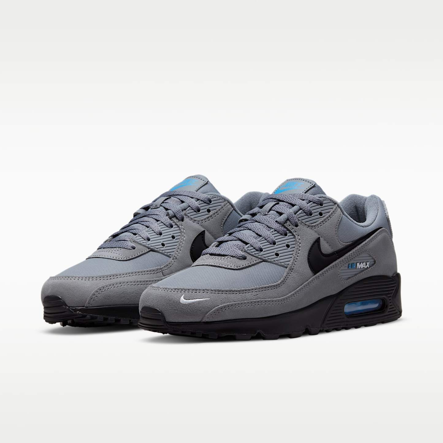 Nike Air Max 90 Herrenschuh – Smoke Grey/Light Photo Blue/Metallic Silver/Schwarz