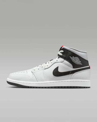 Air Jordan 1 Mid Herrenschuh – Summit White/Neutral Grey/Infrared 23/Schwarz