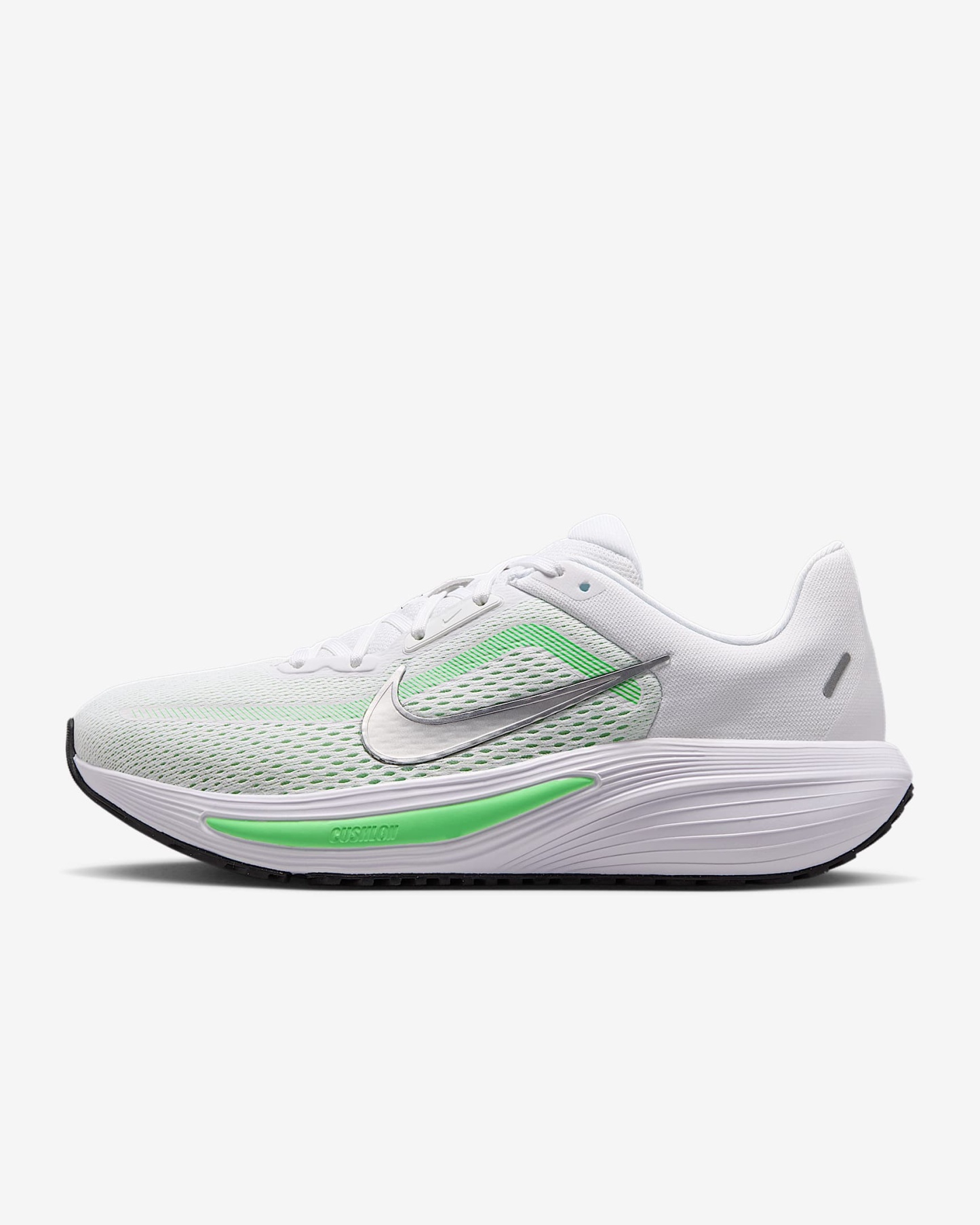Nike Quest 7 Straßenlaufschuhe (Damen) – Weiß/Illusion Green/Cucumber Calm/Metallic Silver