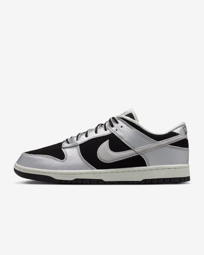 Nike Dunk Low Retro Herrenschuh – Metallic Silver/Schwarz/Sail/Metallic Silver