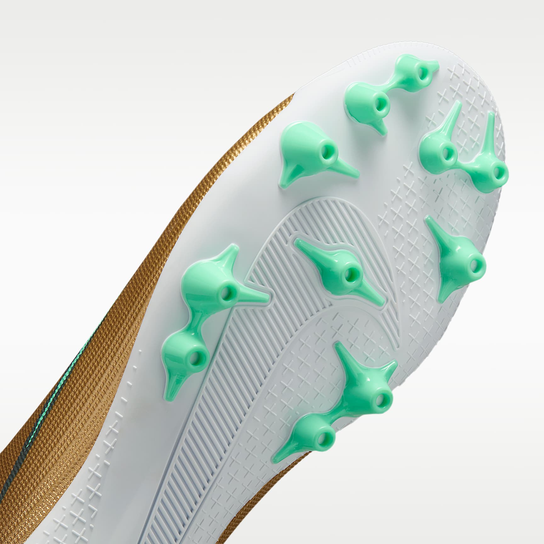 Nike Mercurial Superfly 11 Academy „Kylian Mbappé“ High-Top-Fußballschuh für Kunstrasen – Metallic Gold/Green Glow