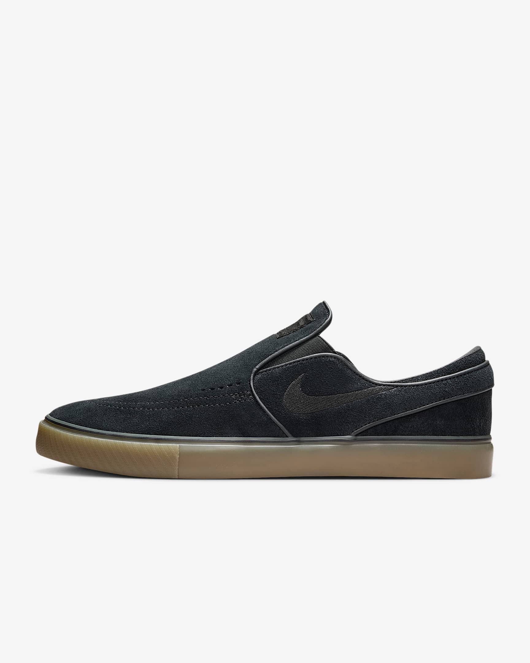 Nike SB Janoski+ Slip Skateboardschuh – Schwarz/Schwarz/Gum Light Brown/Schwarz