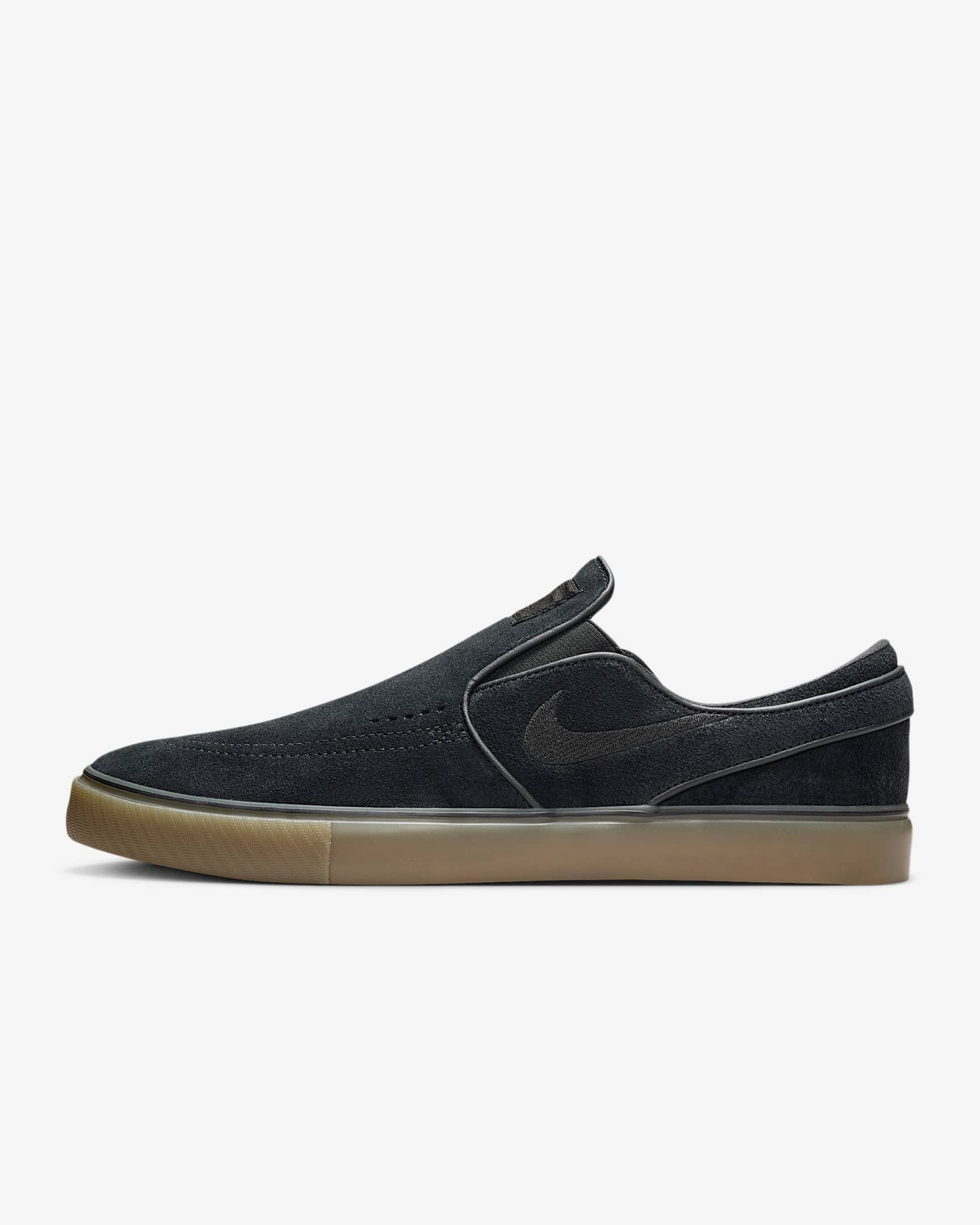 Nike SB Janoski+ Slip Skateboardschuh – Schwarz/Schwarz/Gum Light Brown/Schwarz
