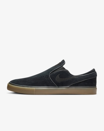 Nike SB Janoski+ Slip Skateboardschuh – Schwarz/Schwarz/Gum Light Brown/Schwarz