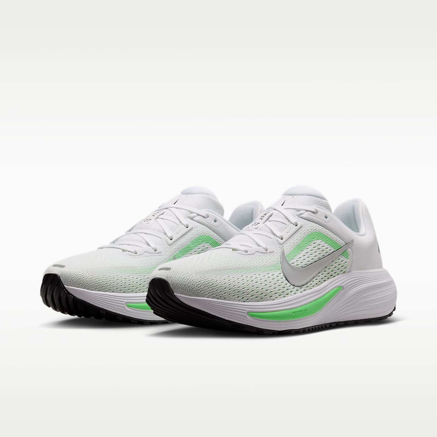 Nike Quest 7 Straßenlaufschuhe (Damen) – Weiß/Illusion Green/Cucumber Calm/Metallic Silver