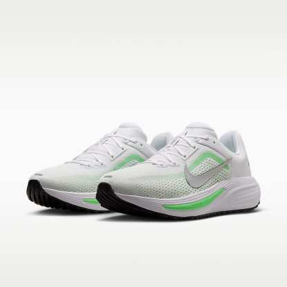 Nike Quest 7 Straßenlaufschuhe (Damen) – Weiß/Illusion Green/Cucumber Calm/Metallic Silver