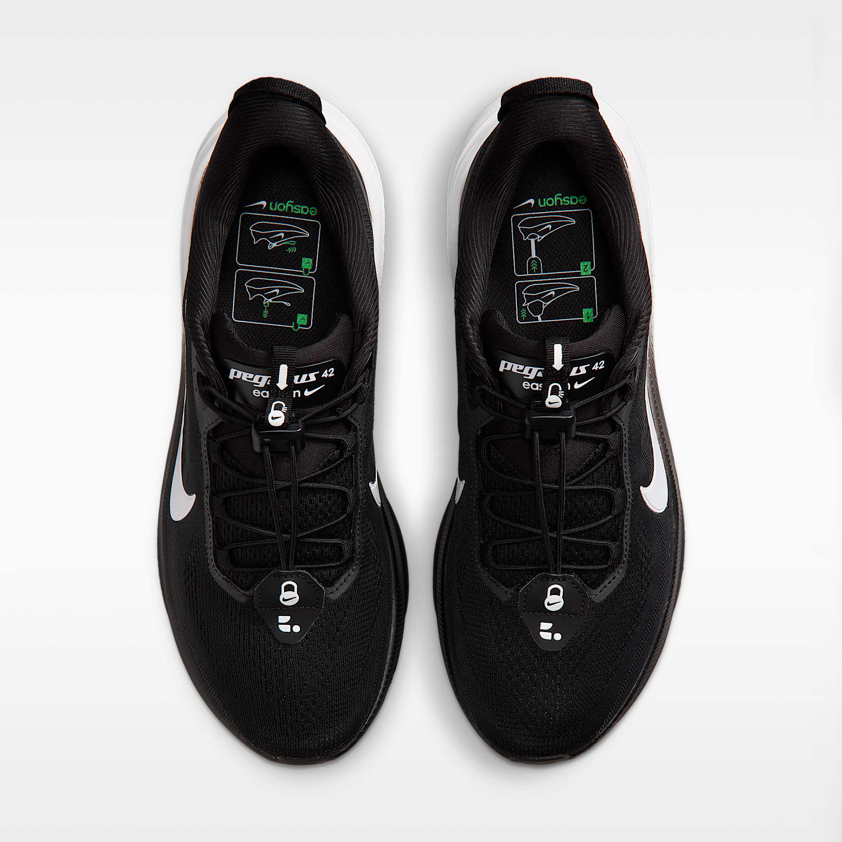 Nike Pegasus 42 EasyOn Straßenlaufschuh (Herren) – Schwarz/Dark Smoke Grey/Weiß