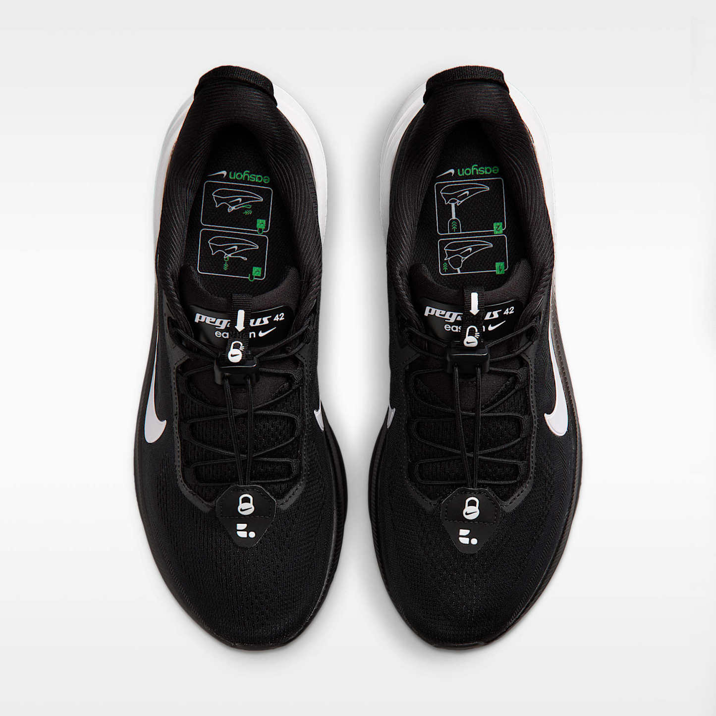 Nike Pegasus 42 EasyOn Straßenlaufschuh (Herren) – Schwarz/Dark Smoke Grey/Weiß