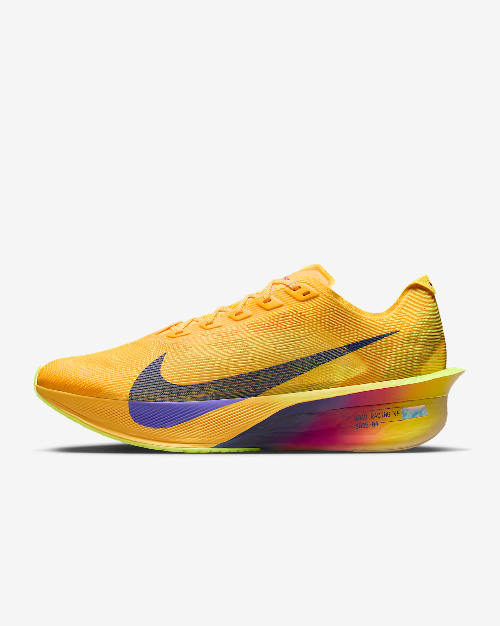 Nike Vaporfly 4 Straßenlaufschuh für Wettkämpfe (Herren) – Citron Pulse/Laser Orange/Volt Ice/Indigo Burst