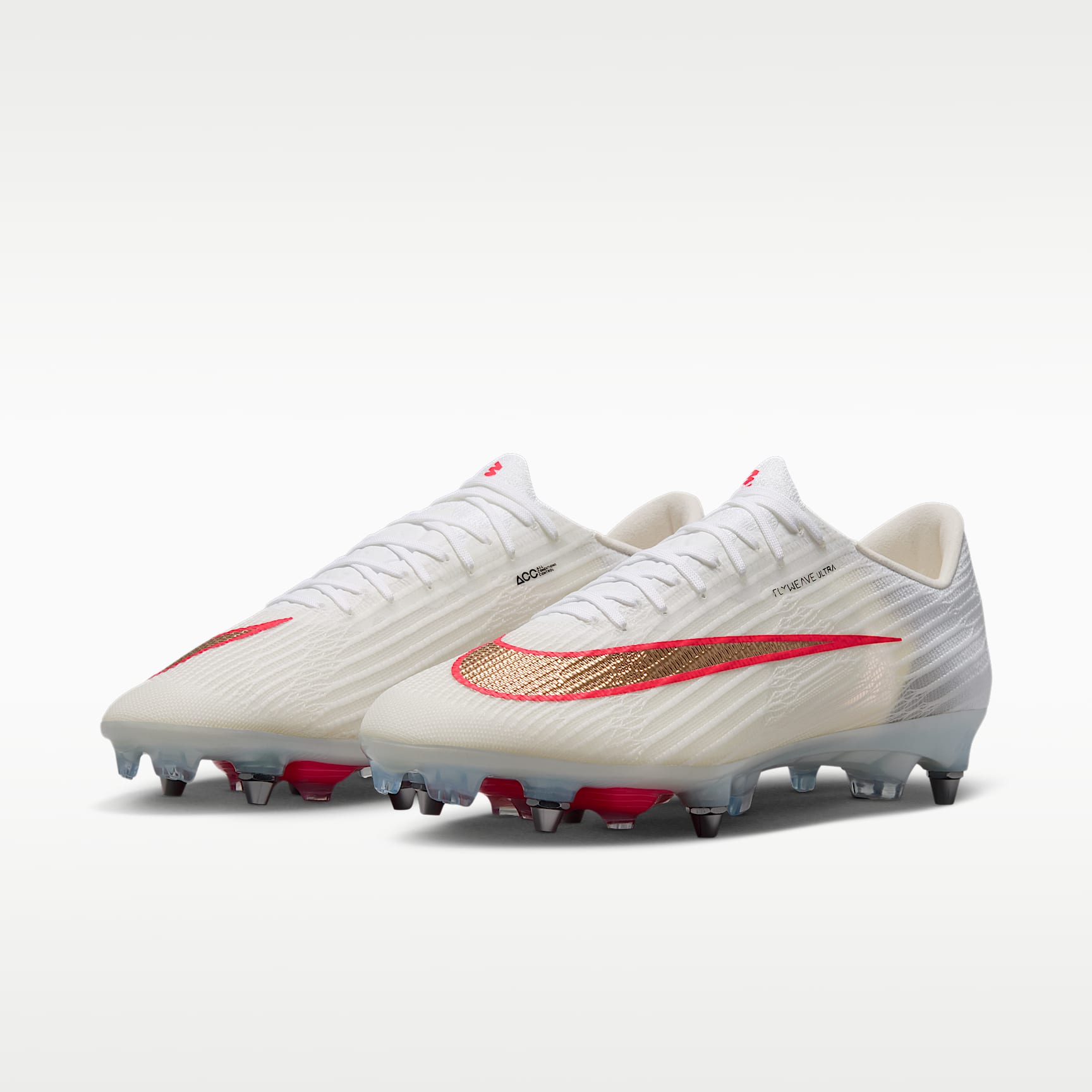 Nike Mercurial Superfly 11 Elite Low-Top-Fußballschuh für weichen Rasen – Weiß/Bright Crimson/Blur