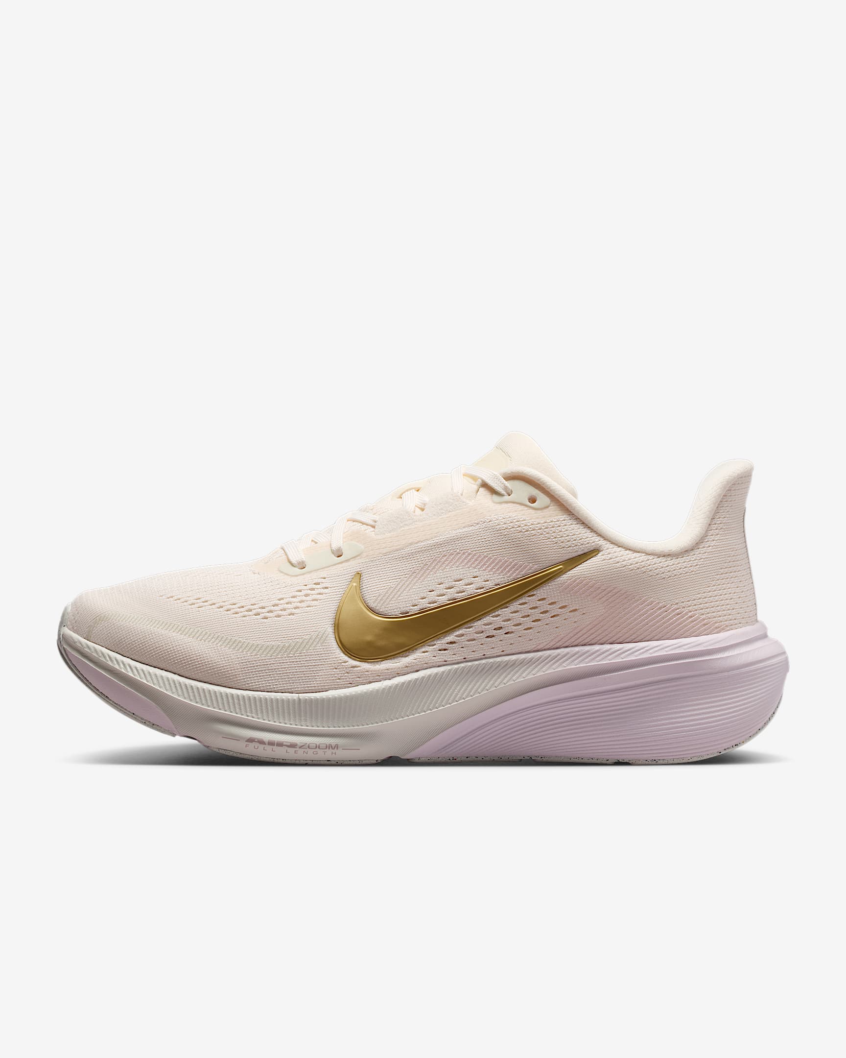 Nike Pegasus 42 Straßenlaufschuh (Damen) – Chalk/Spruce Aura/Bleached Lilac/Metallic Gold