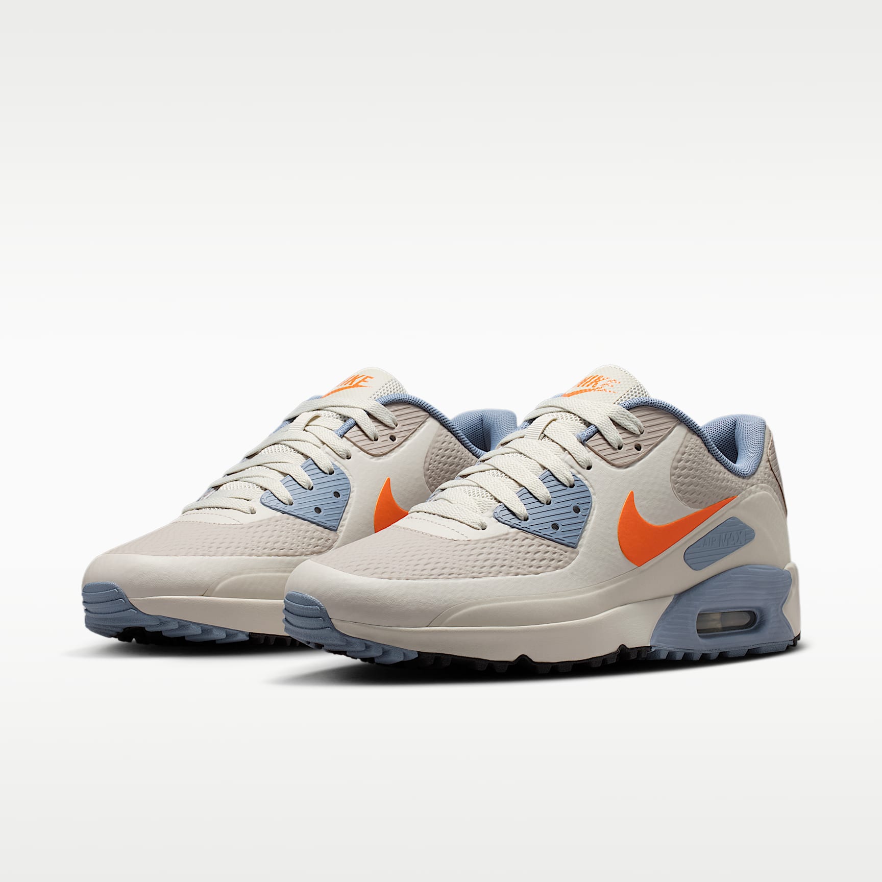 Nike Air Max 90 G Golfschuh – Moon Particle/Light Bone/Ashen Slate/Safety Orange