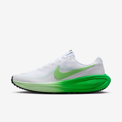 Nike Revolution 8 Straßenlaufschuh (Damen) – Weiß/Cucumber Calm/Green Spark/Illusion Green