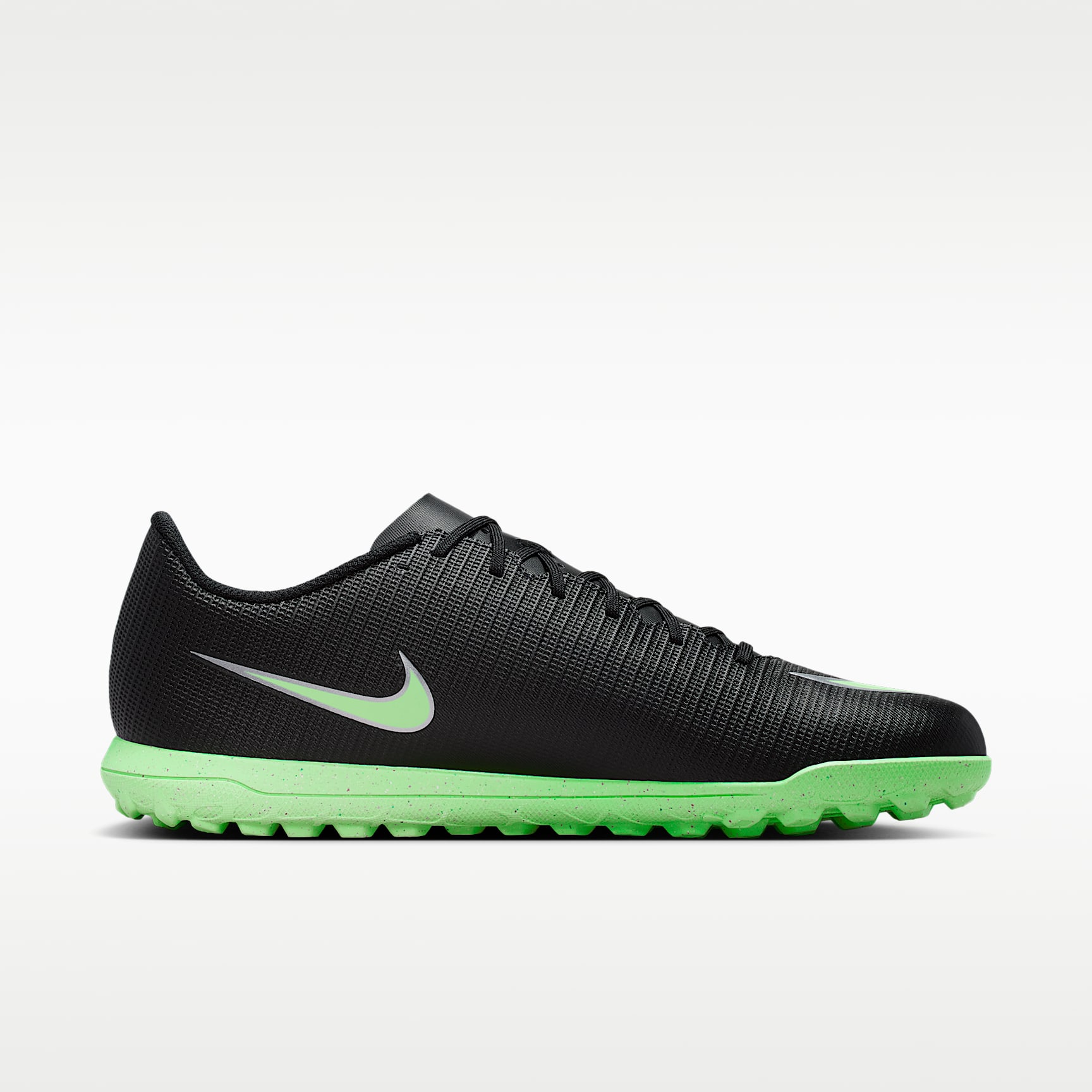 Nike Mercurial Vapor 17 Club Low-Top-Fußballschuh für Turf – Schwarz/Schwarz/Illusion Green