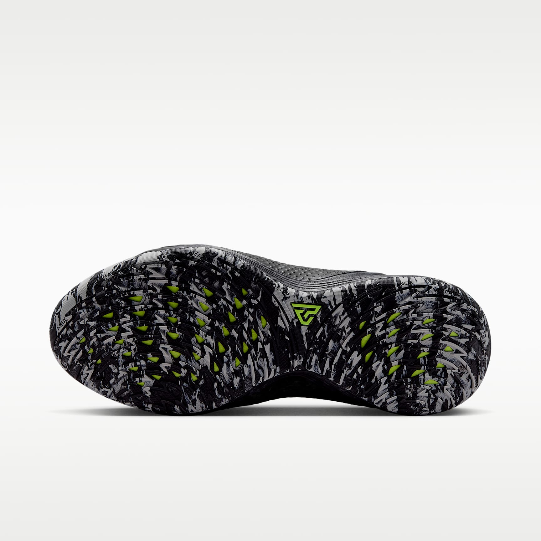 Giannis Freak 8 "Etched in Stone" Basketballschuh – Schwarz/Light Smoke Grey/Volt