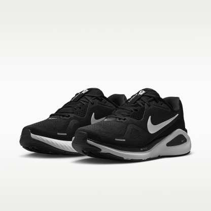 Nike Structure 26 Straßenlaufschuh (Damen) – Schwarz/Cool Grey/Metallic Silver/Weiß
