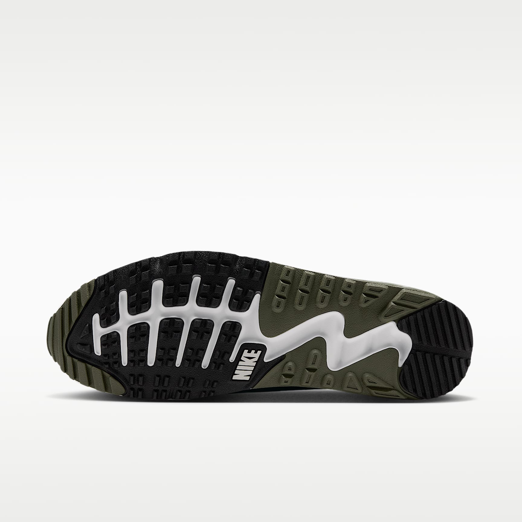 Nike Air Max 90 G Golfschuh – Weiß/Medium Olive/Vast Grey/Metallic Silver