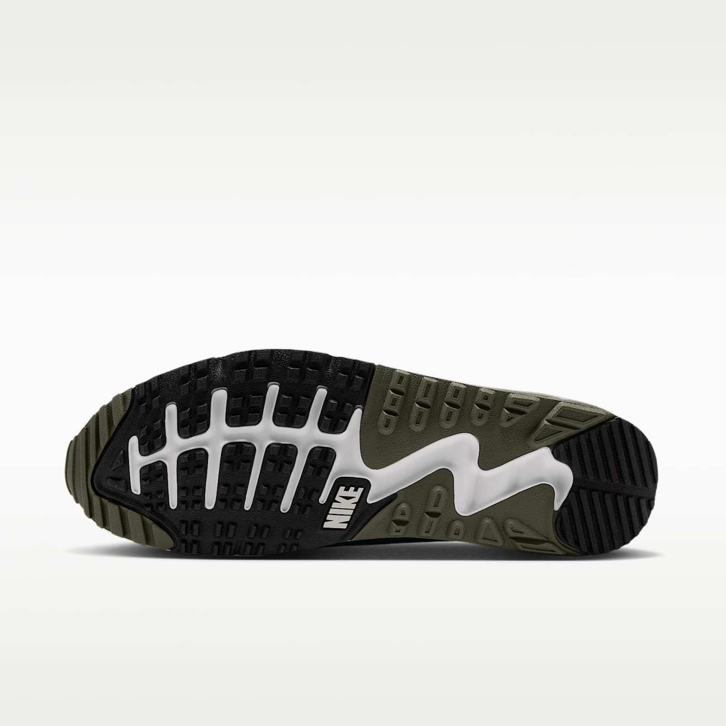 Nike Air Max 90 G Golfschuh – Weiß/Medium Olive/Vast Grey/Metallic Silver