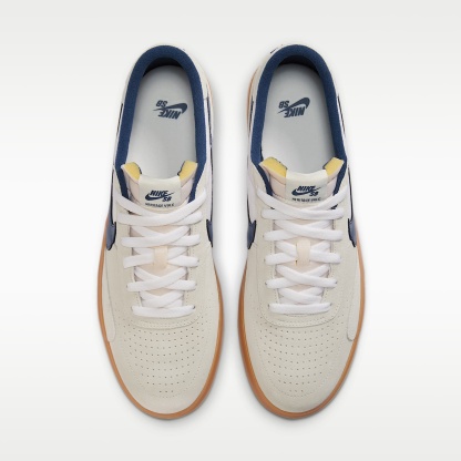 Nike SB Heritage Vulc Skateboardschuh – Summit White/Weiß/Gum Light Brown/Marineblau
