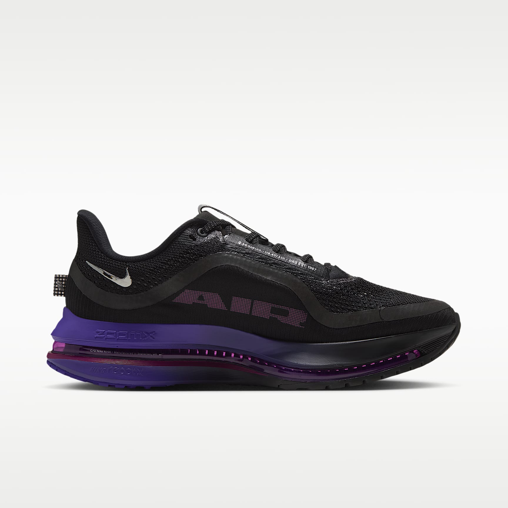 Nike Pegasus Premium Straßenlaufschuh (Damen) – Schwarz/Dark Concord/True Berry/Metallic Silver